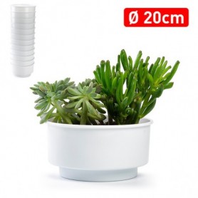 Comprar Centro Mesa Maceta 19,5 Cm Blanco  Plasticforte 35106 al Mejor Precio