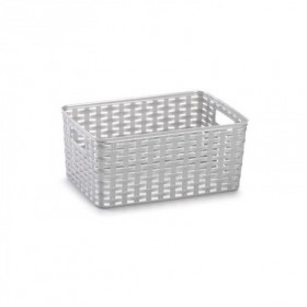 Comprar Cesta Mimbre 29X19,5 Cm Plata  Plasticforte 35137 al Mejor Precio