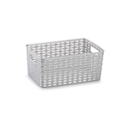 Comprar Cesta Mimbre 29X19,5 Cm Plata  Plasticforte 35137 al Mejor Precio