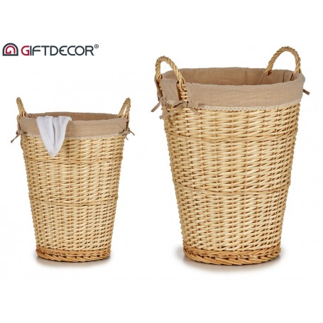 Comprar Cesto Ropa Mimbre Redondo Natural  Giftdecor 224033 al Mejor Precio