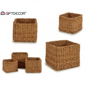 Comprar Cestos Esparto Cuadrados Altos 3 Piezas Juego 3 Giftdecor 224013 al Mejor Precio