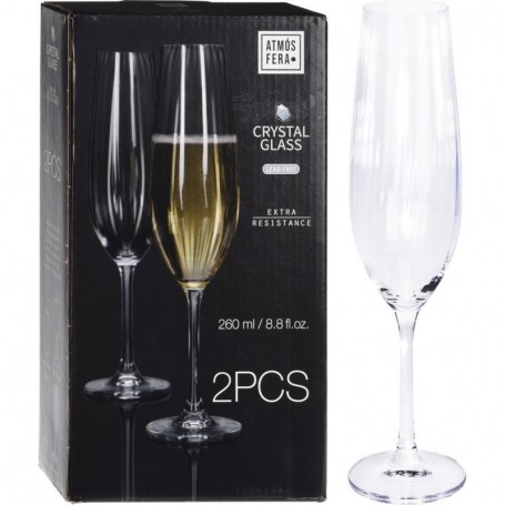 Comprar Copas Flauta Cristal 260 Ml Estuche 2 Atmosfera 20325 al Mejor Precio