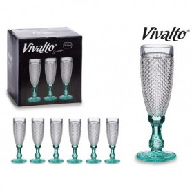 Comprar Copas Flauta Diamante Pie Turquesa 6 Piezas Estuche 6 Vivalto 20446 al Mejor Precio