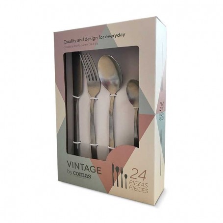 Comprar Cuberteria 24 Piezas 6 Servicios 9035 Vintage  Comas 107523 al Mejor Precio