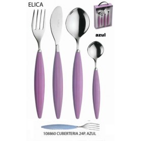 Comprar Cuberteria 24 Piezas Elica Azul  Pinti 108860 al Mejor Precio