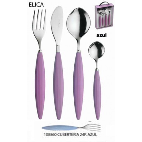 Comprar Cuberteria 24 Piezas Elica Azul  Pinti 108860 al Mejor Precio