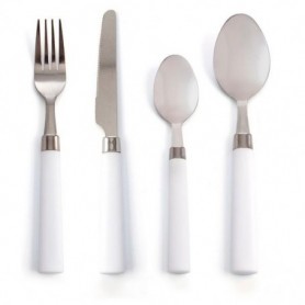 Comprar Cuberteria Habitat Blanca + Bandeja 16 Piezas  Quid 1569 al Mejor Precio