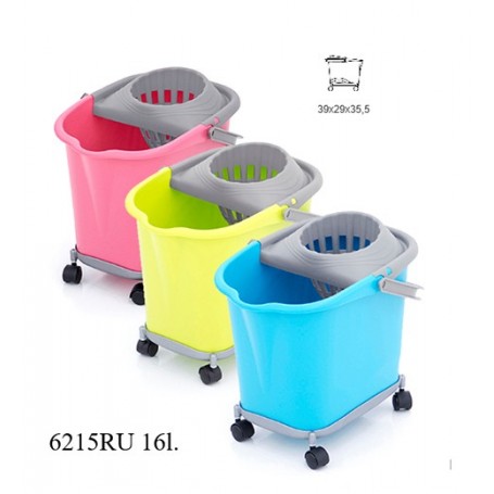 Comprar Cubo + Escurridor + Ruedas 16L.6215Ru Verde  Plastiken 245119 al Mejor Precio