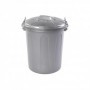 Comprar Cubo Basura Cierre Metal + Tapa 21L Plata  Plasticforte 35178 al Mejor Precio
