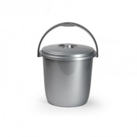Comprar Cubo Basura Con Tapa 15 Litros Plata Eco  Plasticforte 35182 al Mejor Precio