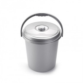 Comprar Cubo Basura Con Tapa 21 Litros Plata Eco  Plasticforte 35181 al Mejor Precio
