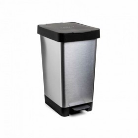 Comprar Cubo Pedal Bolsa 30L Smart Steal Gris  Tatay 238029 al Mejor Precio