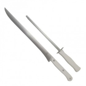 Comprar Cuchillo Jamon + Chaira Blanco 26 Cm Estuche Saez 19907 al Mejor Precio