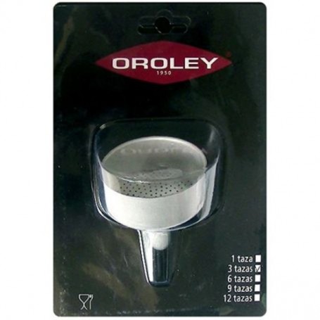 Comprar Embudo Aluminio Cafetera 3 Tazas Blister Oroley 21102 al Mejor Precio