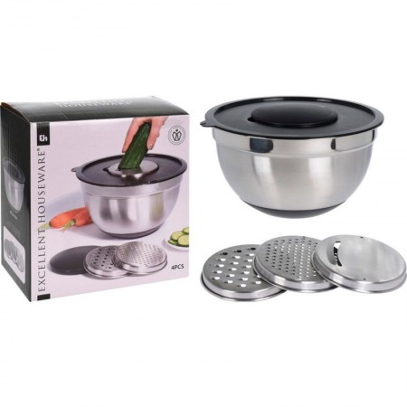 Comprar Ensaladera + Rallador + Mezclador 4 Piezas  Excellent 172022 al Mejor Precio