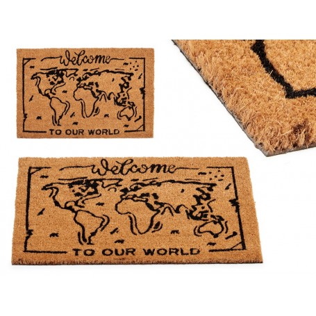 Comprar Felpudo Coco Welcome Mundo 40X60 Cm  Giftdecor 22060 al Mejor Precio