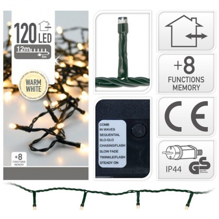 Comprar Guirnalda 120 Led 12 Metros 8 Funciones  Importacion 324078 al Mejor Precio