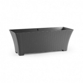Comprar Jardinera Rattan 60 Cm Gris Oscuro  Plasticforte 35031 al Mejor Precio