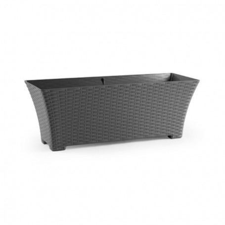 Comprar Jardinera Rattan 60 Cm Gris Oscuro  Plasticforte 35031 al Mejor Precio