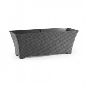 Comprar Jardinera Rattan 67 Cm Gris Oscuro  Plasticforte 35032 al Mejor Precio