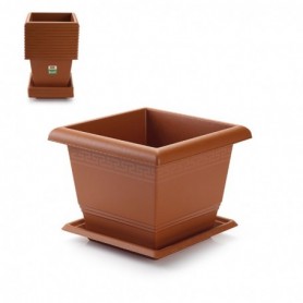 Comprar Maceta Con Plato Cuadrada 21X21X17 Cm 11417  Plasticforte 35010 al Mejor Precio