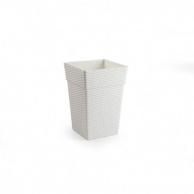 Comprar Maceta Rattan Alta 20 Cm Blanca  Plasticforte 35190 al Mejor Precio
