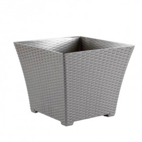 Comprar Maceta Rattan Cuadrada 15 Cm Plata  Plasticforte 35043 al Mejor Precio