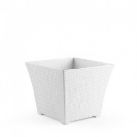 Comprar Maceta Rattan Cuadrada 25 Cm Blanco  Plasticforte 35037 al Mejor Precio