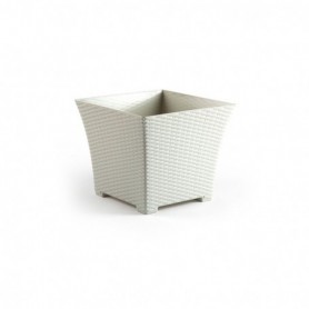 Comprar Maceta Rattan Cuadrada 30 Cm Marfil  Plasticforte 35036 al Mejor Precio