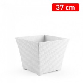 Comprar Maceta Rattan Cuadrada 37 Cm Blanca  Plasticforte 35042 al Mejor Precio