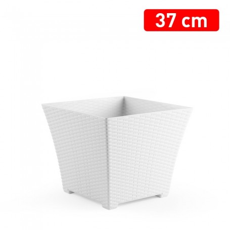 Comprar Maceta Rattan Cuadrada 37 Cm Blanca  Plasticforte 35042 al Mejor Precio