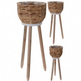 Comprar Macetero Maiz 3 Patas Madera 25X65 Cm  Importacion 144085 al Mejor Precio