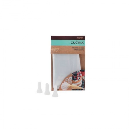 Comprar Manga Pastelera 10 Bolsas + 3 Boquillas  Lacucina 26011 al Mejor Precio