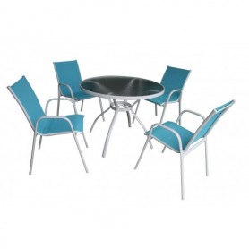Comprar Mesa 100 Cm + 4 Sillon Africa Azul Conjunto Dl 206742 al Mejor Precio