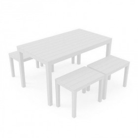 Comprar Mesa 138X78 Cm + 4 Taburetes Samoa Blanca Conjunto Progarden 206519 al Mejor Precio