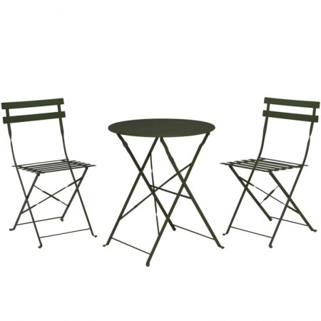 Comprar Mesa 60 Cm + 2 Sillas Plegables Metal Verde Conjunto Importacion 206943 al Mejor Precio