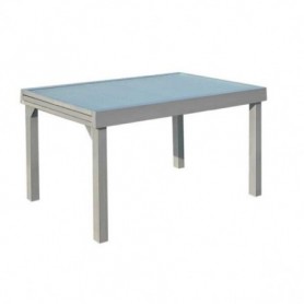 Comprar Mesa Aluminio Gris Vidrio 150X90 Cm Benidorm  Garden 208099 al Mejor Precio
