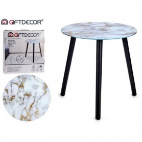 Comprar Mesa Baja Vidrio Bl/Oro 40 Cm 79688  Giftdecor 15081 al Mejor Precio