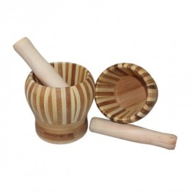 Comprar Mortero + Mango Bambu 11X11 Cm  Happyfriends 30151 al Mejor Precio