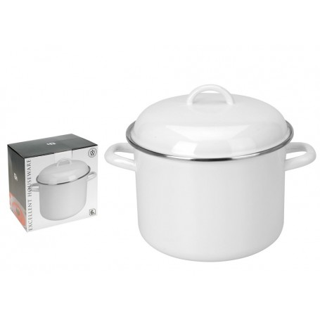 Comprar Olla Esmalte Blanca 6 Litros  Excellent 19243 al Mejor Precio