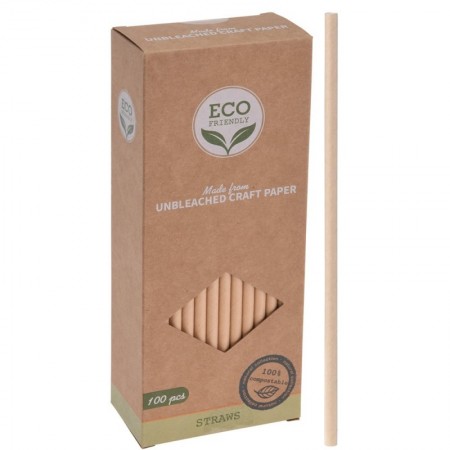 Comprar Pajitas Carton 195X6 Mm 100 Piezas Caja 100 Ecofriendly 207210 al Mejor Precio