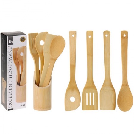 Comprar Paletas Cocina Bambu 5 Piezas Juego Excellent 24022 al Mejor Precio