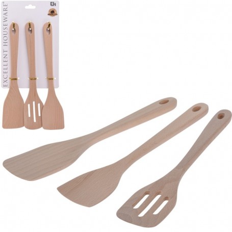 Comprar Paletas Cocina Madera 30 Cm 3 Piezas Blister Excellent 24065 al Mejor Precio