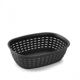 Comprar Panera Mimbre 25,5X18,5 Cm Negra  Plasticforte 35165 al Mejor Precio