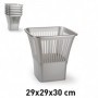 Comprar Papelera 29X29 Cm Cuadrada Plata  Plasticforte 35161 al Mejor Precio