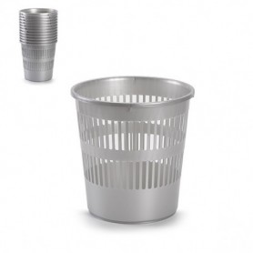 Comprar Papelera Redonda 27,5 Cm Plata  Plasticforte 35159 al Mejor Precio