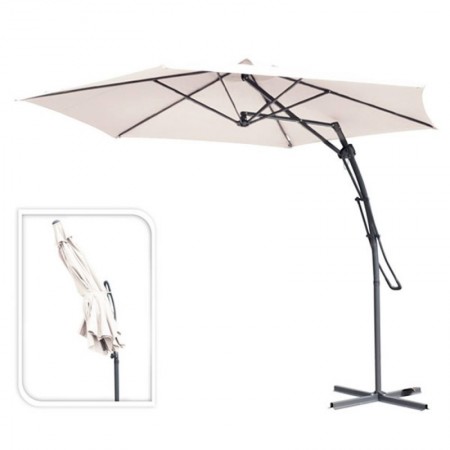 Comprar Parasol Banana 380Cm Automatico Beige  Ambiance 202014 al Mejor Precio