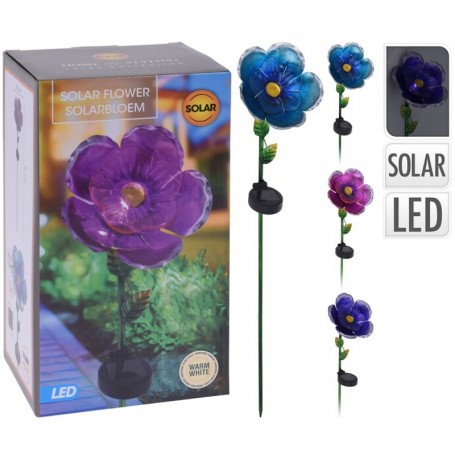 Comprar Pincho Flor Luz Solar Metal 15X81 Cm  Importacion 143083 al Mejor Precio