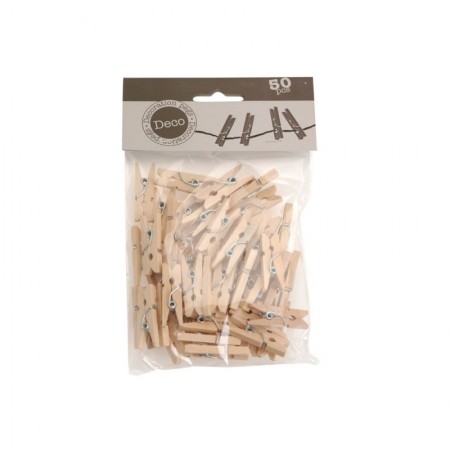 Comprar Pinzas Ropa Madera 25 Mm 50 Piezas Blister 50 Deco 31095 al Mejor Precio