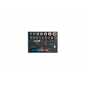 ▷ Set Vasos y Carraca 21 pcs 1/2” / 6 caras | Ferreidea